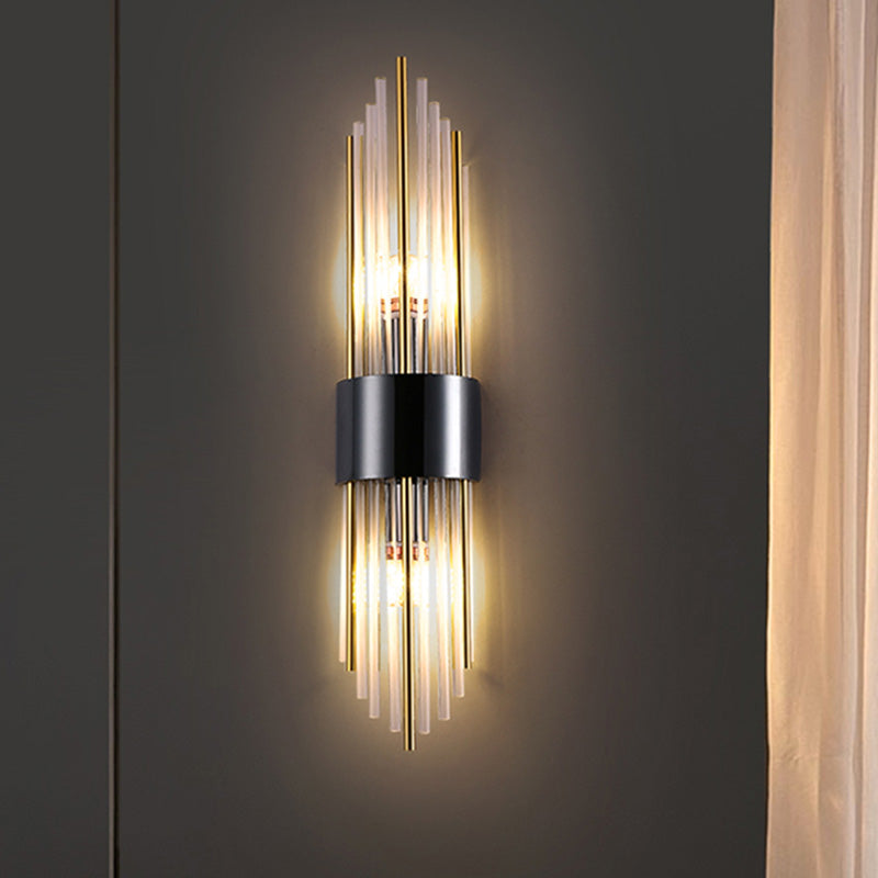Stainless Steel Crystal Rhombic 2-Light Wall Lamp