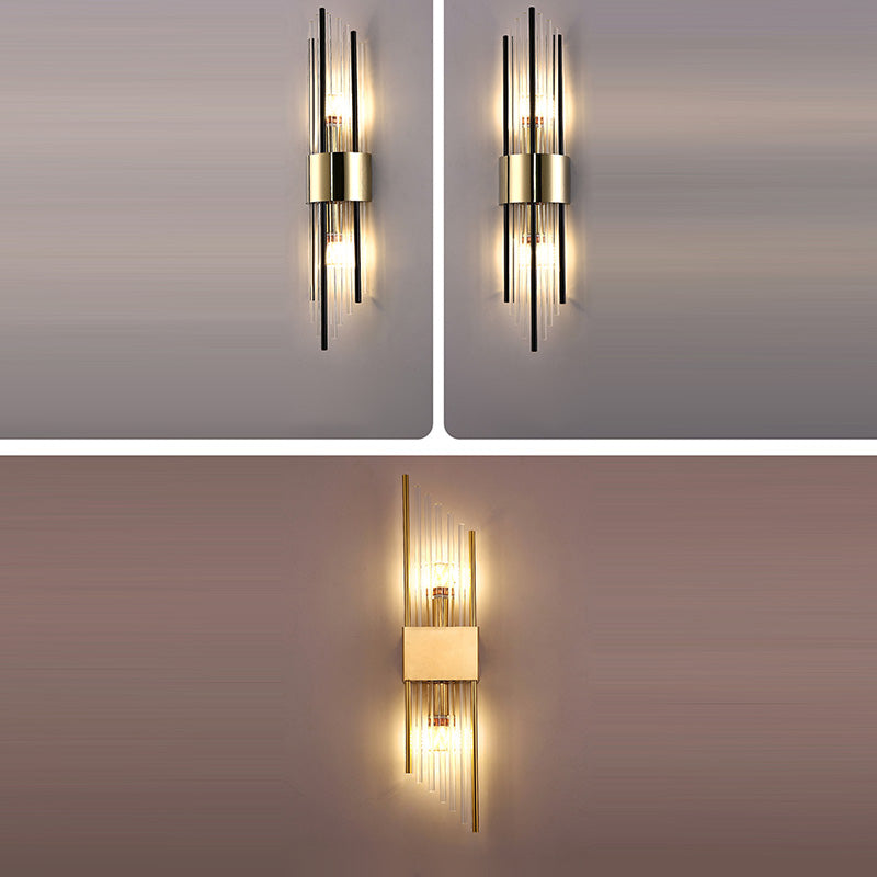 Stainless Steel Crystal Rhombic 2-Light Wall Lamp