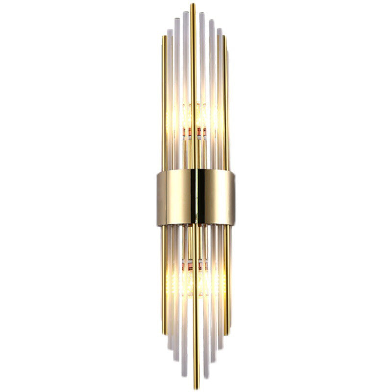 Stainless Steel Crystal Rhombic 2-Light Wall Lamp