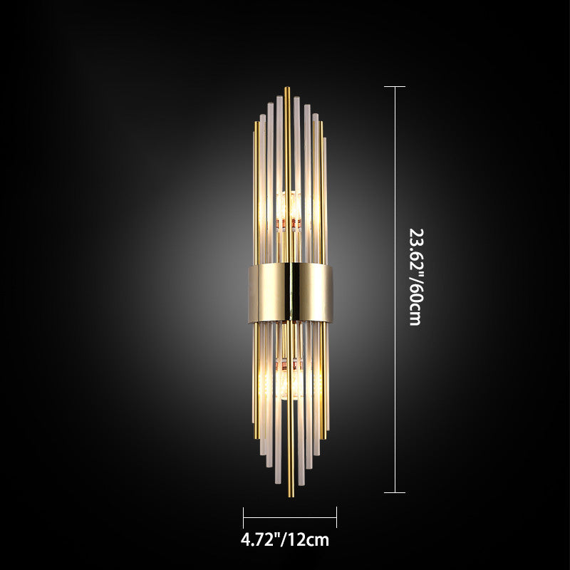 Stainless Steel Crystal Rhombic 2-Light Wall Lamp
