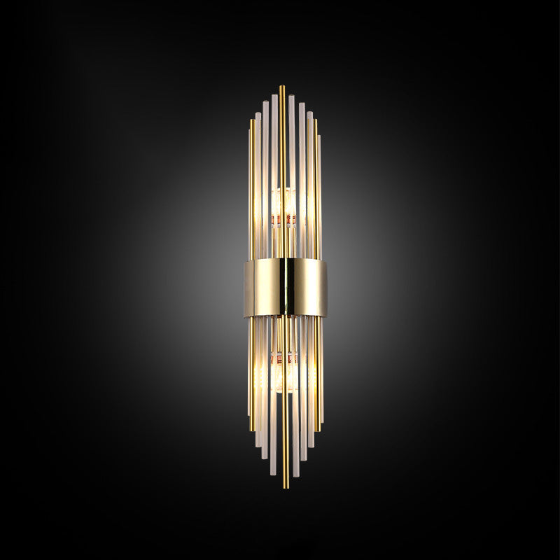 Stainless Steel Crystal Rhombic 2-Light Wall Lamp