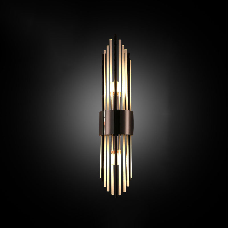 Stainless Steel Crystal Rhombic 2-Light Wall Lamp