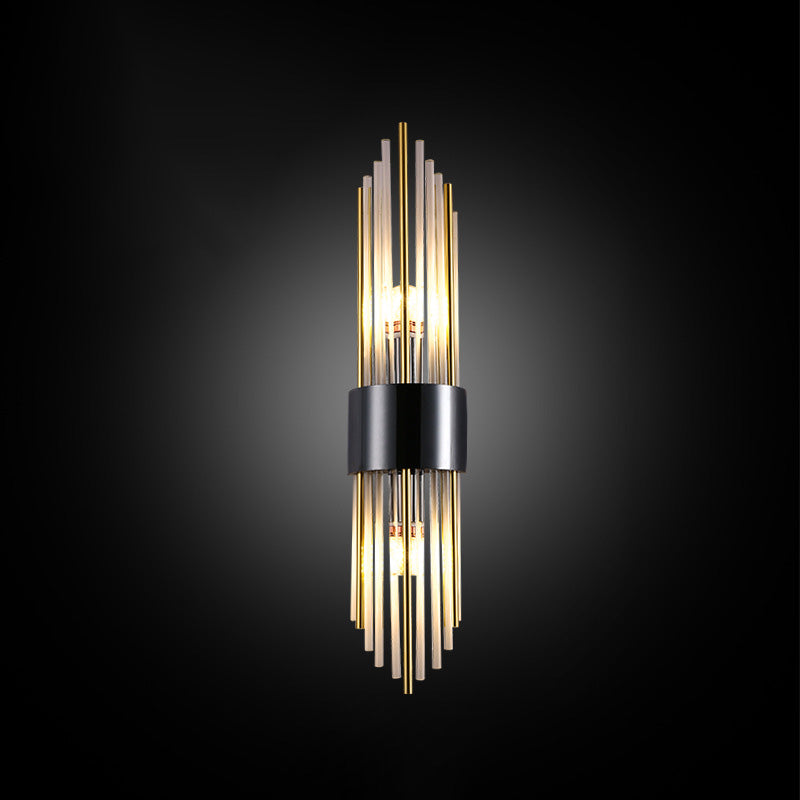 Stainless Steel Crystal Rhombic 2-Light Wall Lamp