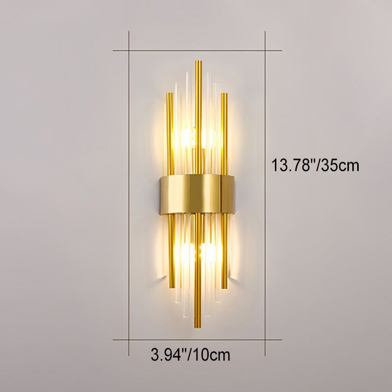 Stainless Steel Crystal Rhombic 2-Light Wall Lamp