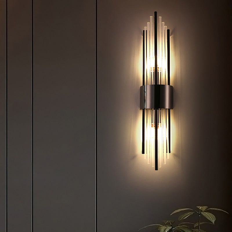 Stainless Steel Crystal Rhombic 2-Light Wall Lamp