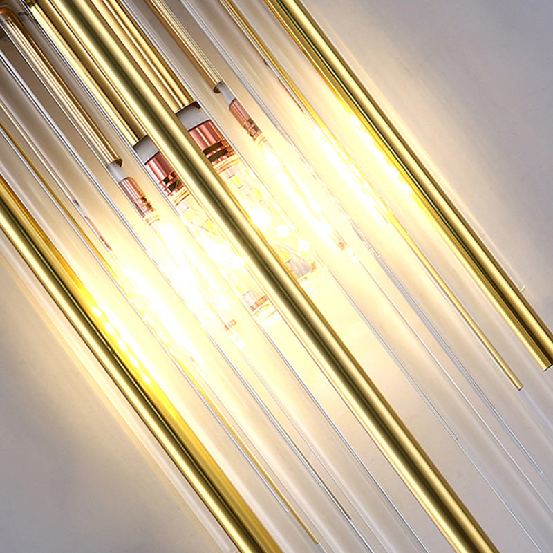 Stainless Steel Crystal Rhombic 2-Light Wall Lamp