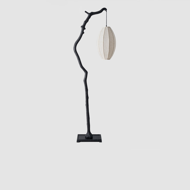 Resin Fabric Lantern Elliptical Floor Lamp