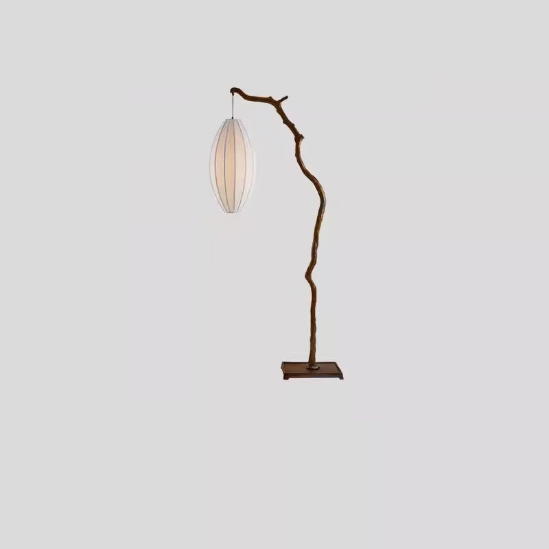 Resin Fabric Lantern Elliptical Floor Lamp