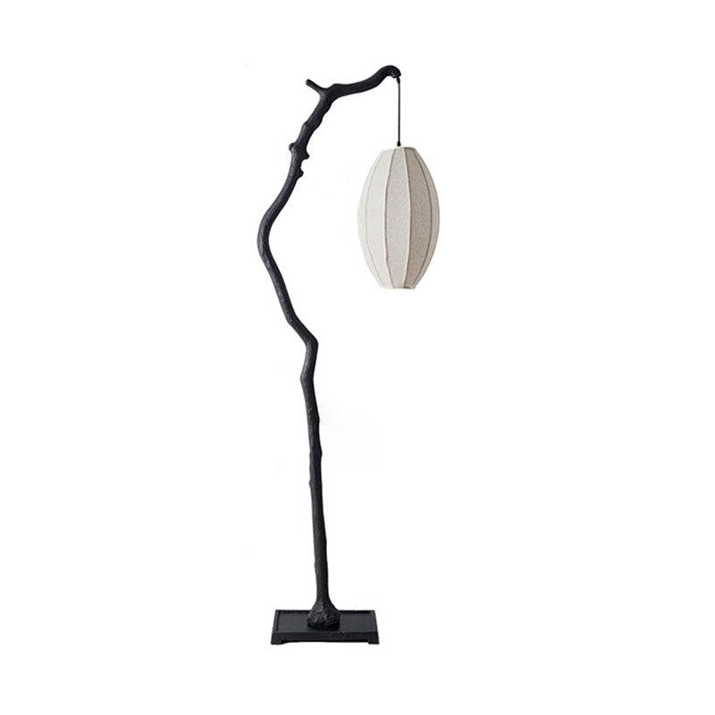 Resin Fabric Lantern Elliptical Floor Lamp