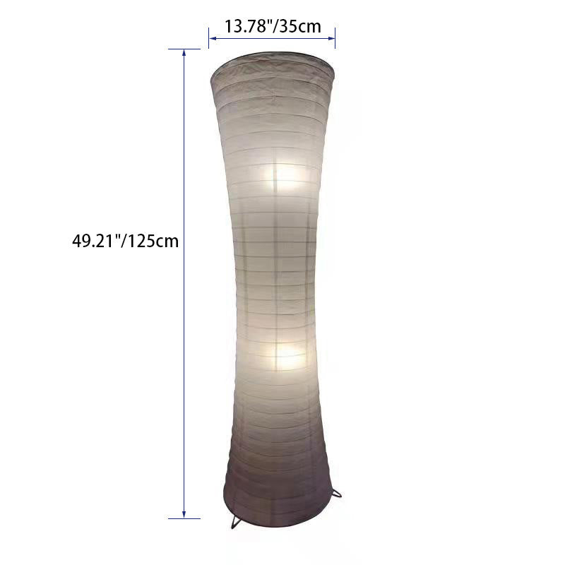 Contemporary Nordic Paper Column 2-Light Floor Lamp