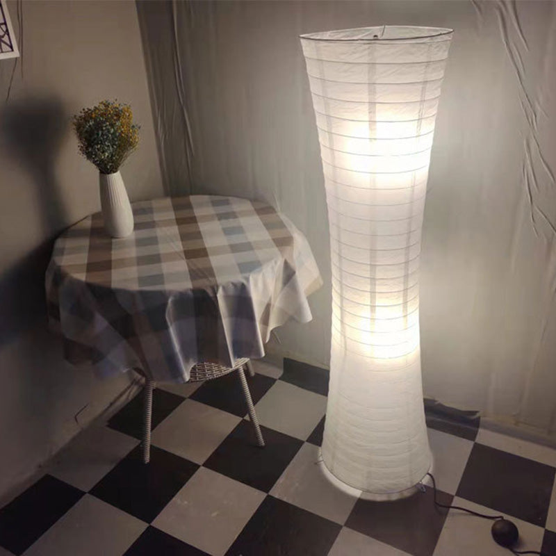 Contemporary Nordic Paper Column 2-Light Floor Lamp