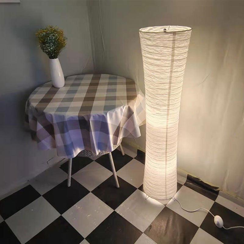 Contemporary Nordic Paper Column 2-Light Floor Lamp