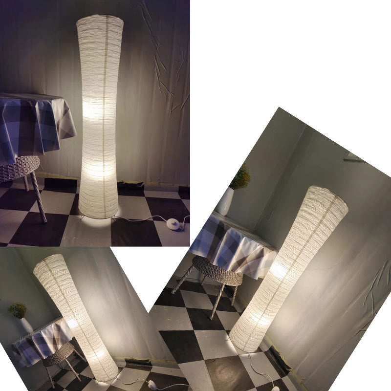 Contemporary Nordic Paper Column 2-Light Floor Lamp