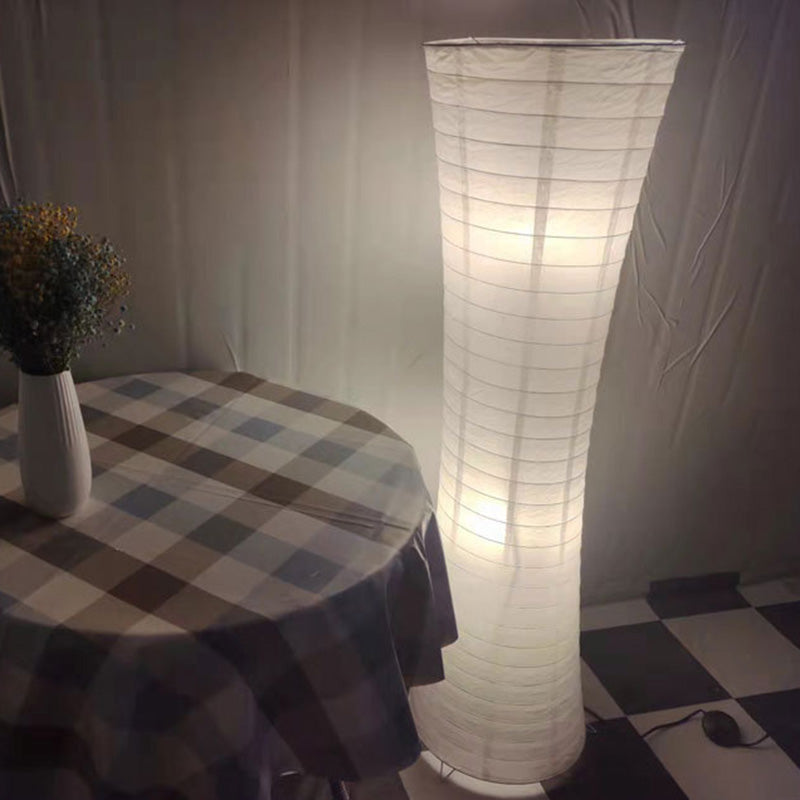 Contemporary Nordic Paper Column 2-Light Floor Lamp