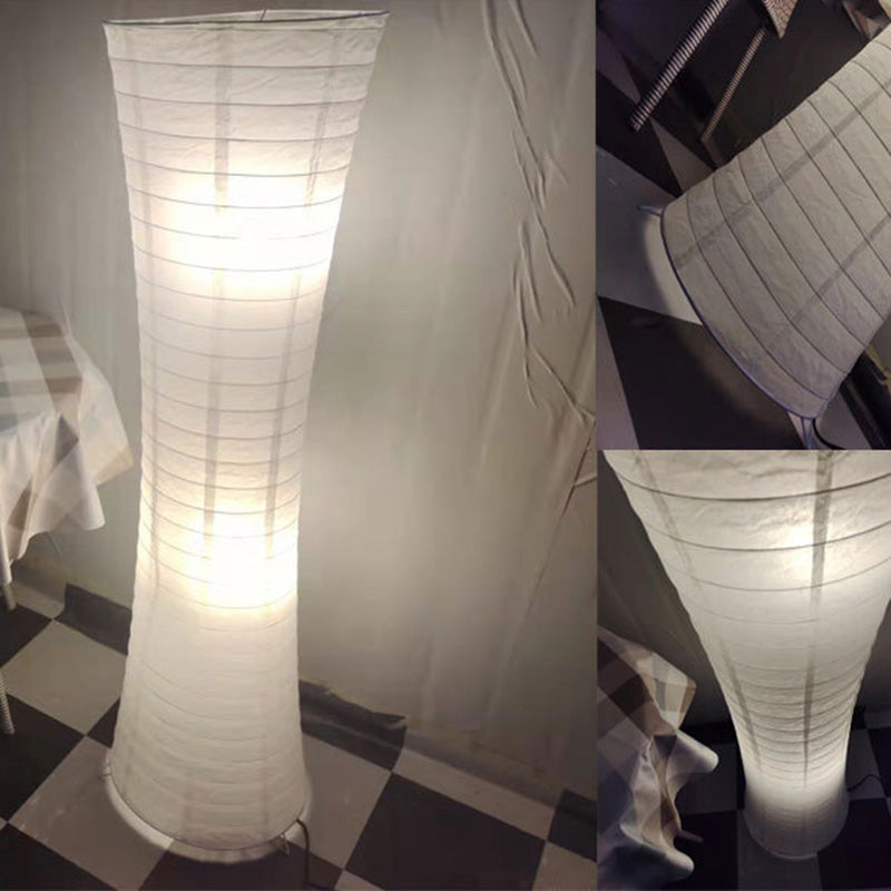 Contemporary Nordic Paper Column 2-Light Floor Lamp