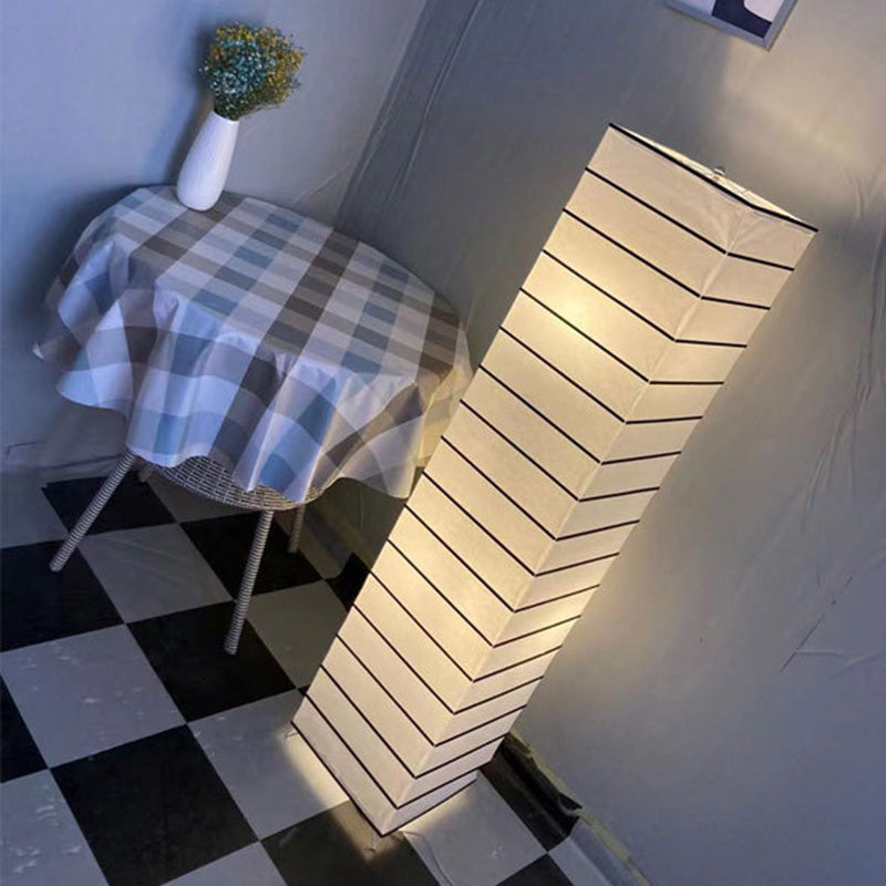 Contemporary Nordic Paper Column 2-Light Floor Lamp