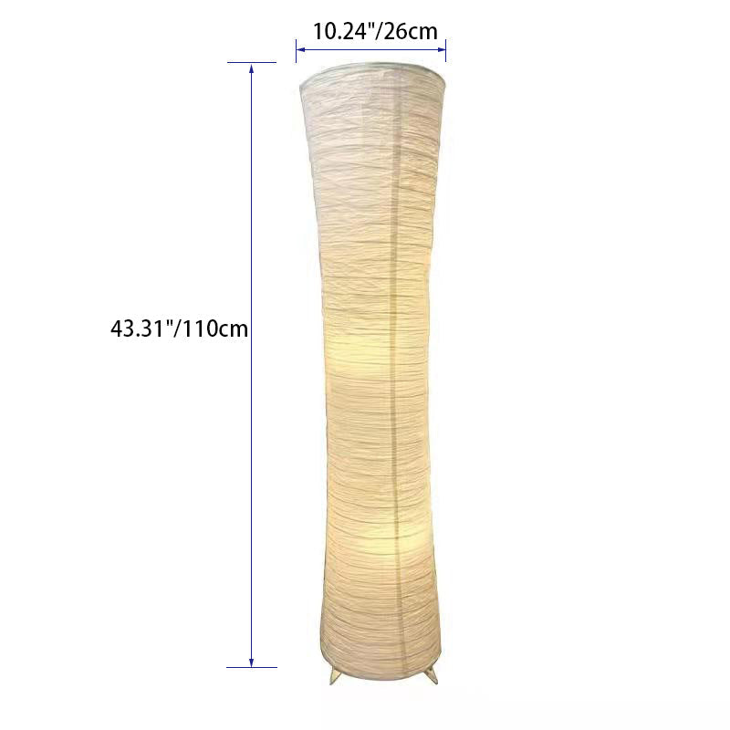 Contemporary Nordic Paper Column 2-Light Floor Lamp