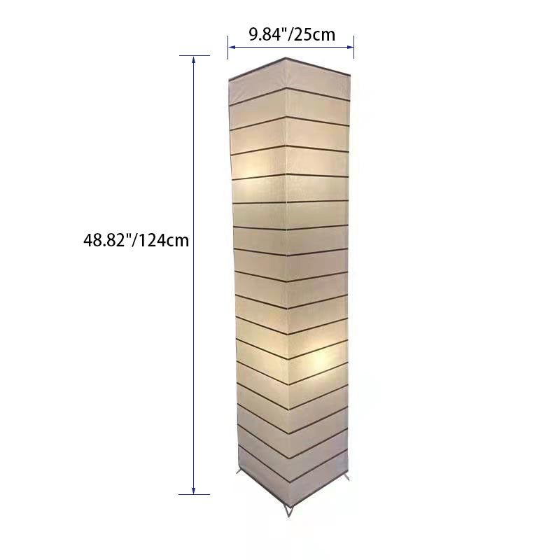 Contemporary Nordic Paper Column 2-Light Floor Lamp