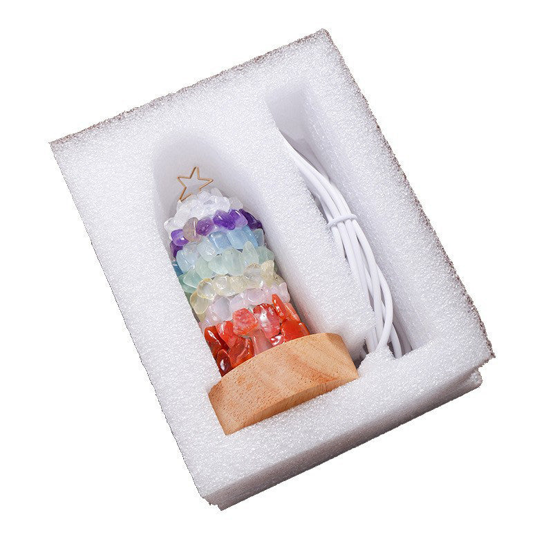 Metal Crystal Multi-colored Gemstone Table Lamp