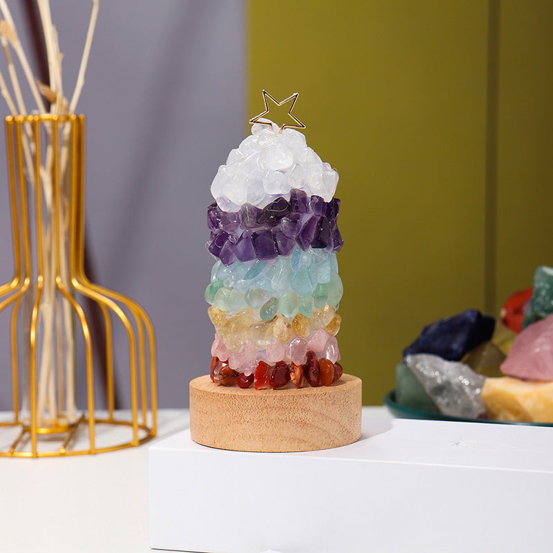 Metal Crystal Multi-colored Gemstone Table Lamp