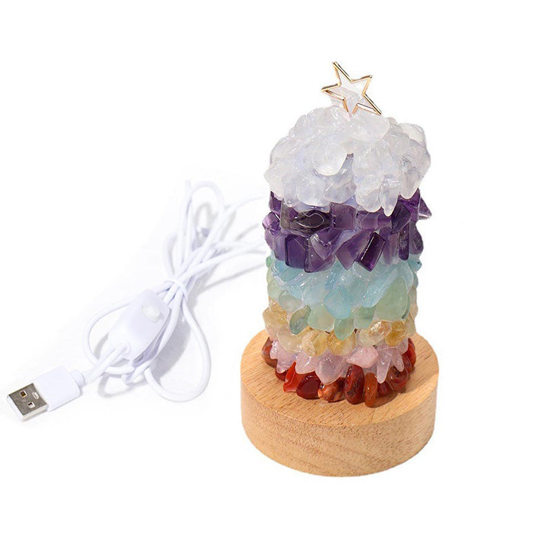 Metal Crystal Multi-colored Gemstone Table Lamp