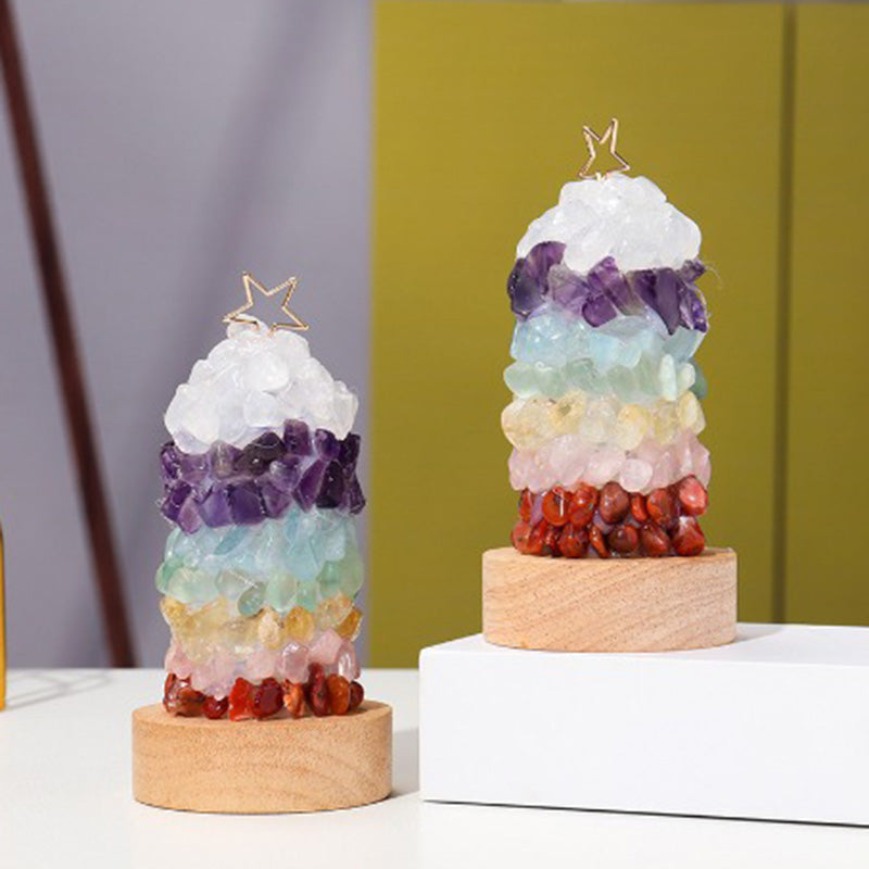 Metal Crystal Multi-colored Gemstone Table Lamp