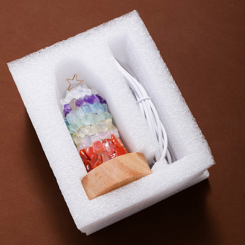 Metal Crystal Multi-colored Gemstone Table Lamp