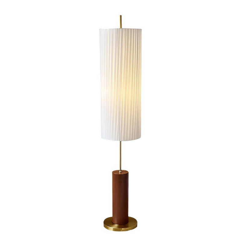 Iron Fabric Cylinder Pleated Floor Lamp