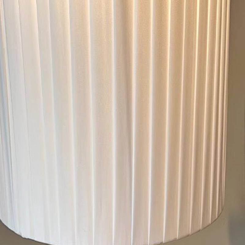 Iron Fabric Cylinder Pleated Floor Lamp