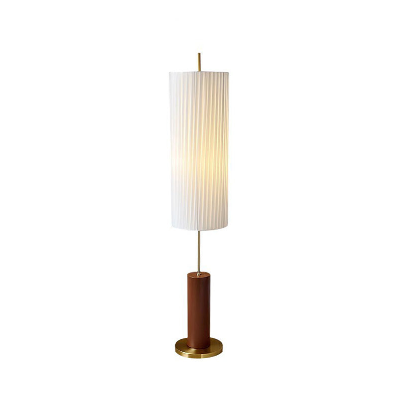 Iron Fabric Cylinder Pleated Floor Lamp