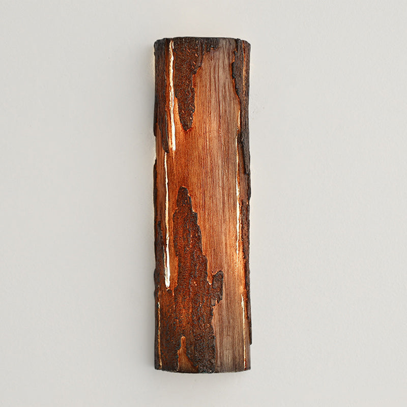 Resin Cylinder Tree Stump Outdoor Light