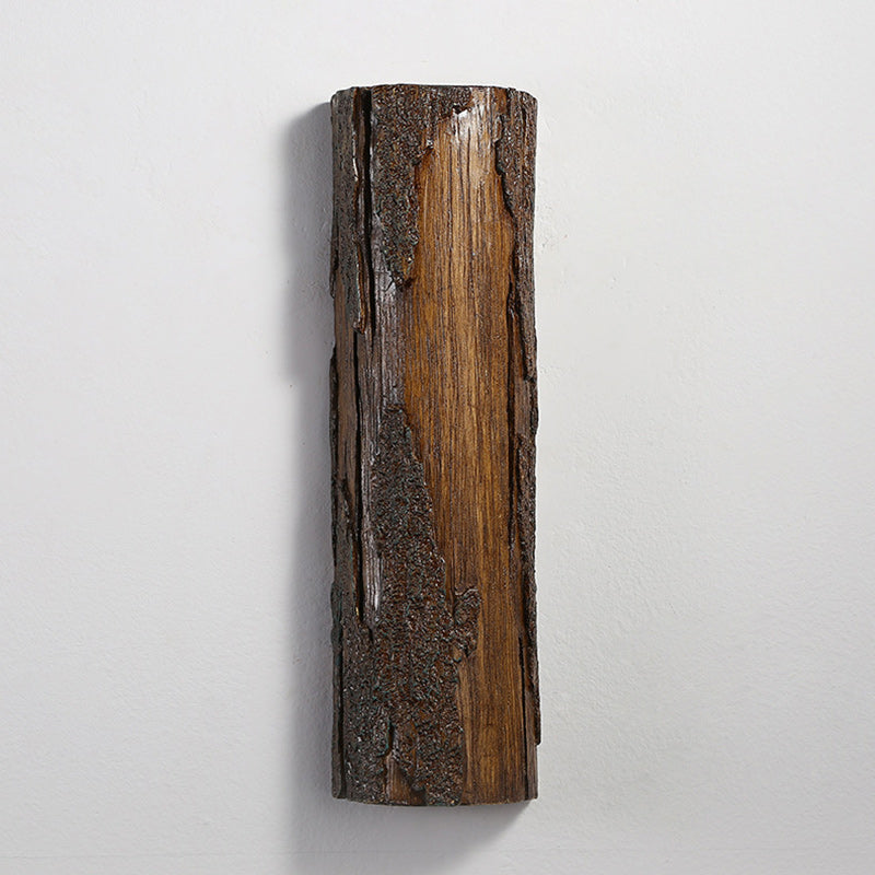 Resin Cylinder Tree Stump Outdoor Light