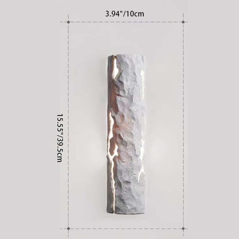 Resin Cylinder Tree Stump Outdoor Light