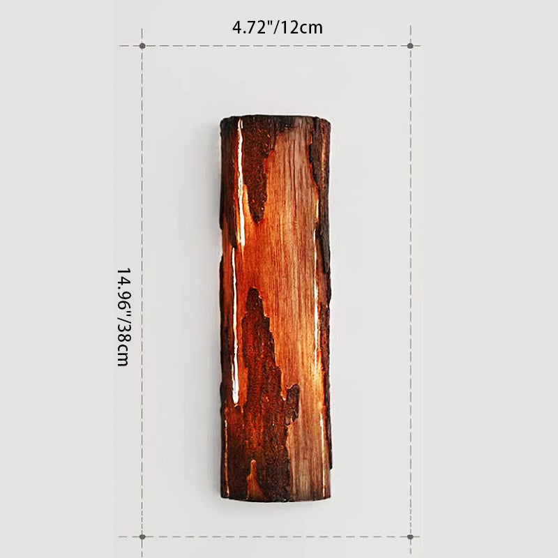Resin Cylinder Tree Stump Outdoor Light