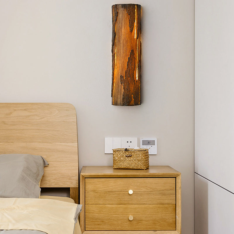 Resin Cylinder Tree Stump Outdoor Light