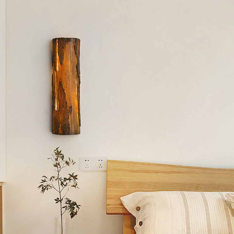 Resin Cylinder Tree Stump Outdoor Light