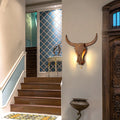 Solid Wood Cow Head Wall Lamp