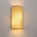 Weaving Bamboo Semicircle Cylinder 2-Light Wall Lamp