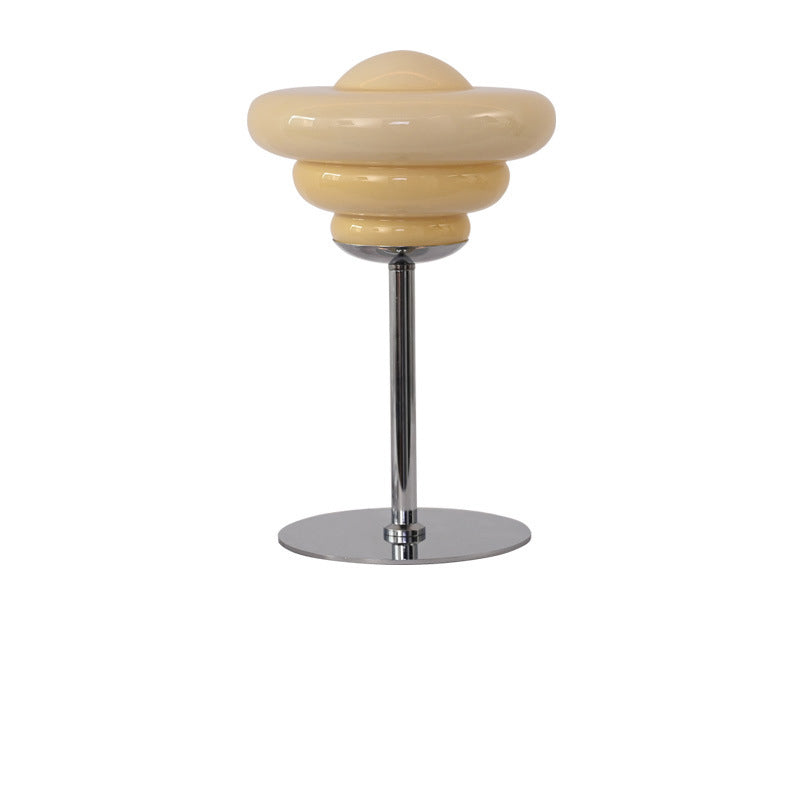 Metal Glass Round Custard Table Lamp