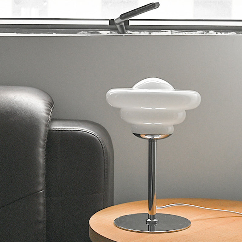 Metal Glass Round Custard Table Lamp