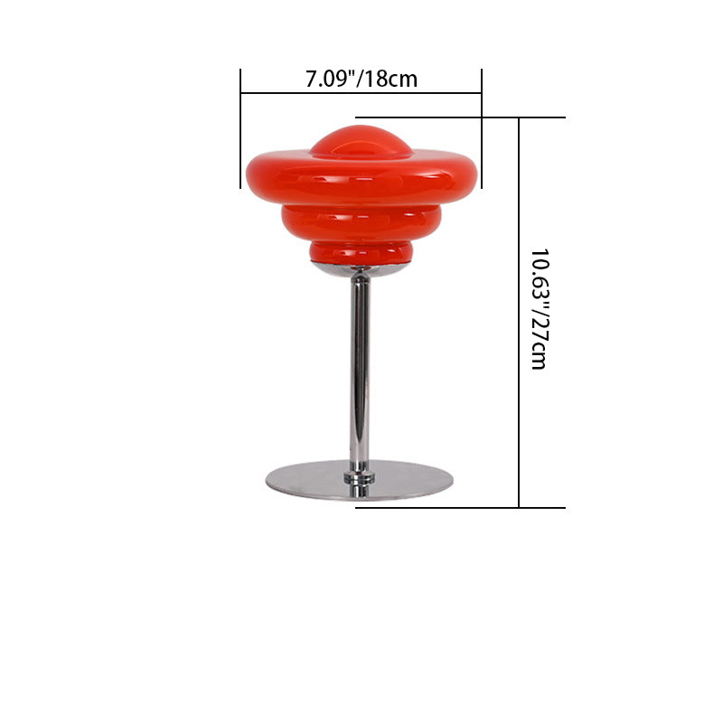 Metal Glass Round Custard Table Lamp