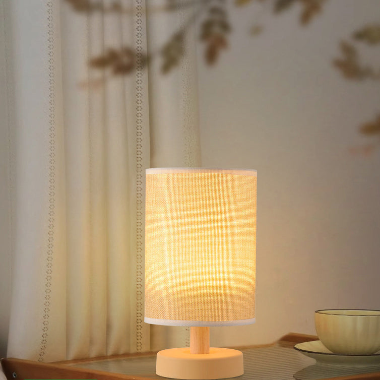 Rechargeable PP Wood Fabric Table Lamp
