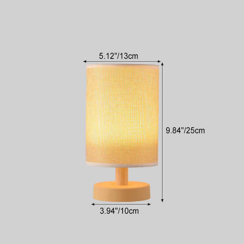 Rechargeable PP Wood Fabric Table Lamp