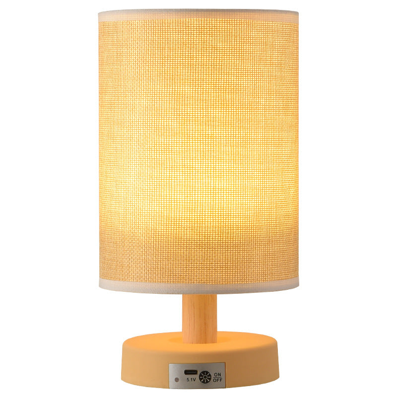Rechargeable PP Wood Fabric Table Lamp