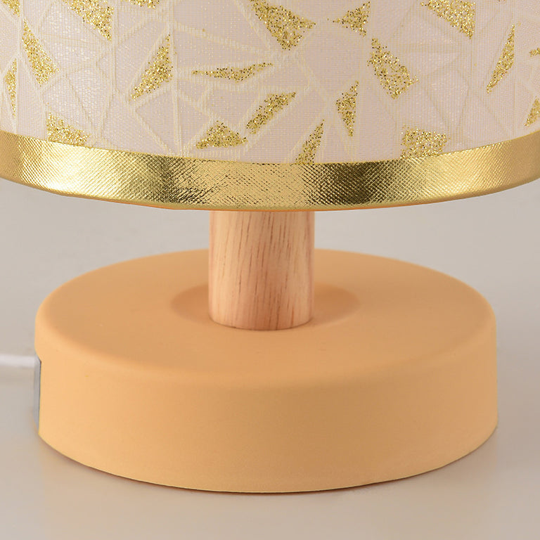 Rechargeable PP Wood Fabric Table Lamp