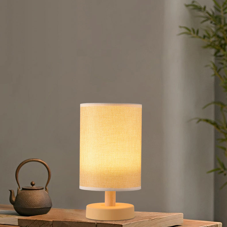 Rechargeable PP Wood Fabric Table Lamp