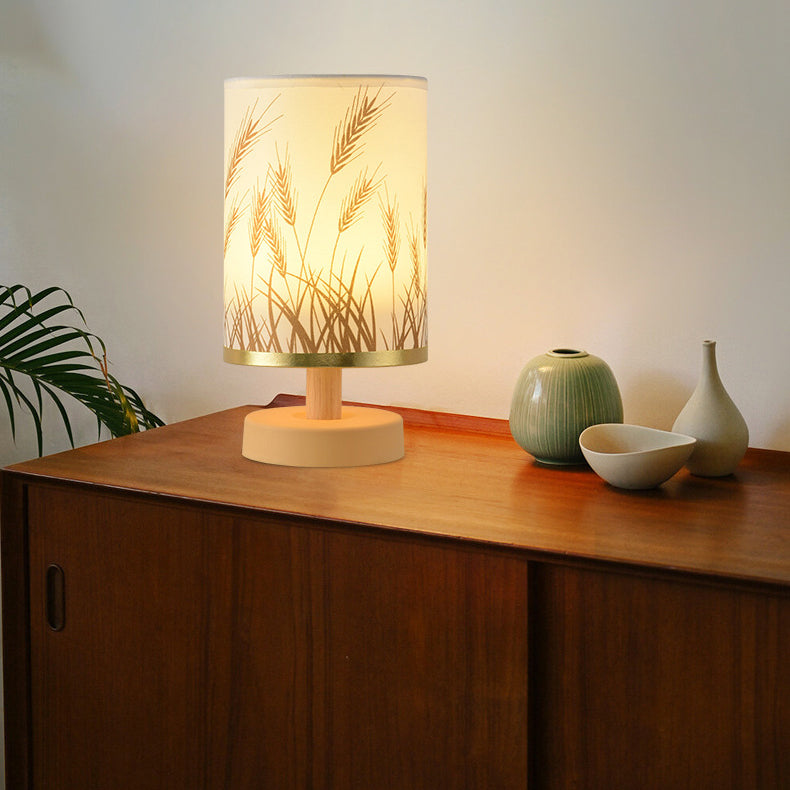 Rechargeable PP Wood Fabric Table Lamp