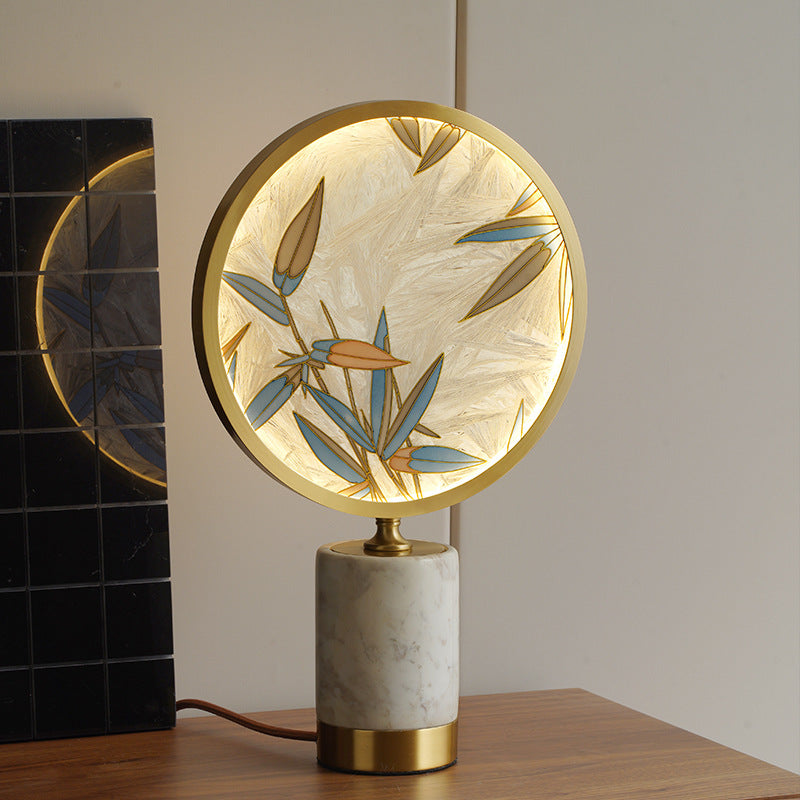 Brass Marble Glass Glaze Table Lamp