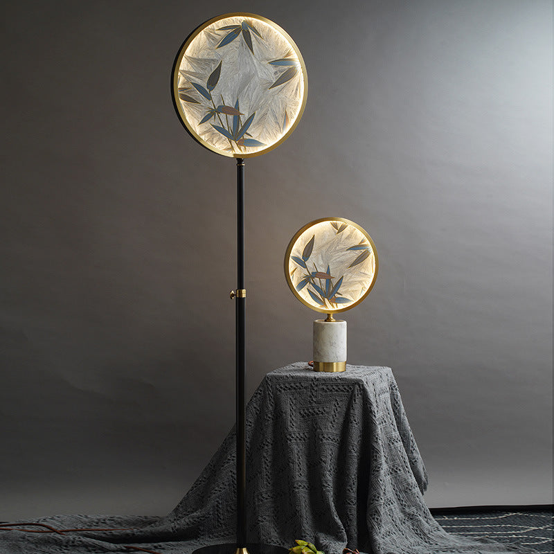 Brass Marble Glass Glaze Floor Lamp
