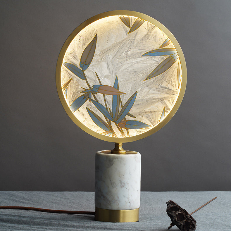 Brass Marble Glass Glaze Table Lamp